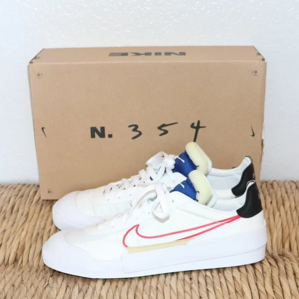 New Mens NIKE Drop-Type HBR Sneakers University Red White Size 9